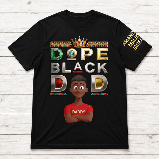 Dope Black Dad - Personalized All-Over-Print T-Shirt