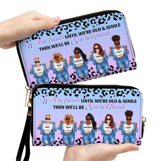 We Will Be New Best Friends - Personalized Leather Clutch Purse