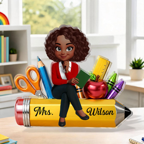 Teacher Life Pencil School Suppliers - Personalized Custom Shaped Acrylic Plaque