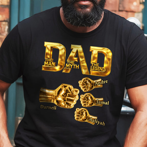 Dad The Man The Myth The Legend - Personalized 2D Unisex T-shirt