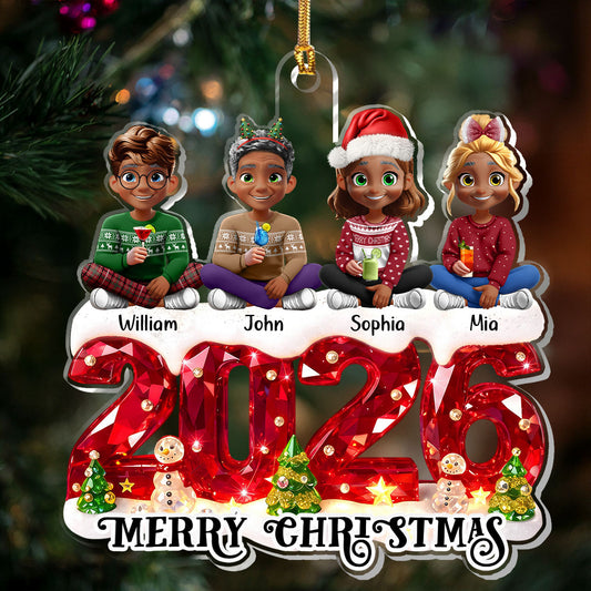 Merry Christmas - Personalized 1-Layer Acrylic Ornament