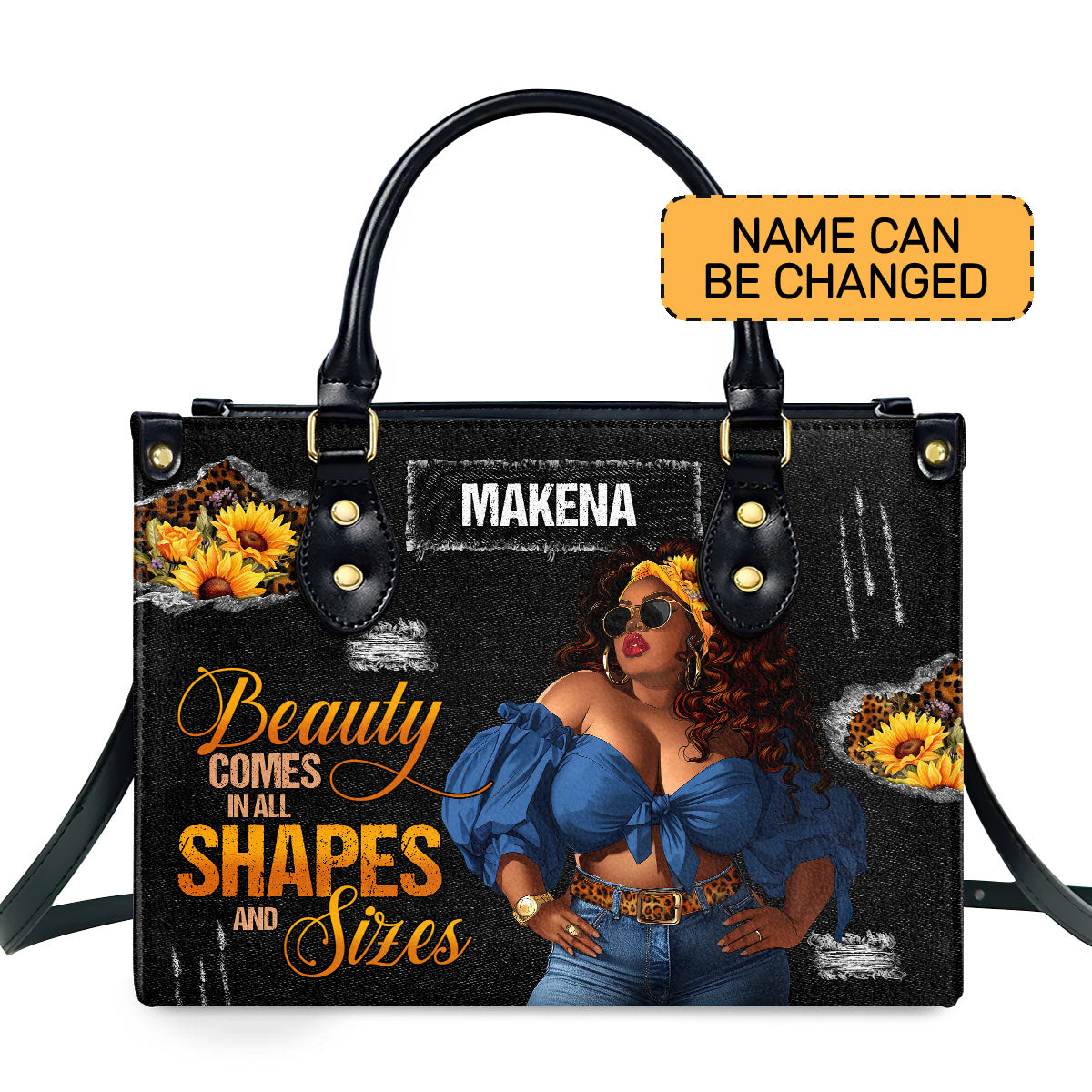 Beauty Comes In All Shapes And Sizes - Personalized Leather Handbag SBLHBLM825M