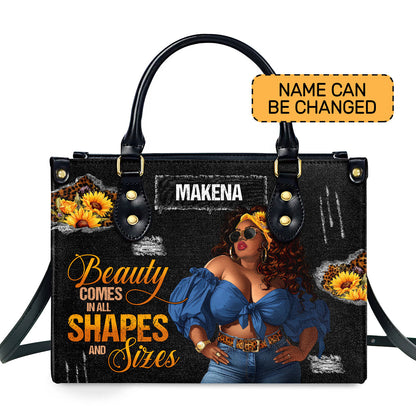 Beauty Comes In All Shapes And Sizes - Personalized Leather Handbag SBLHBLM825M