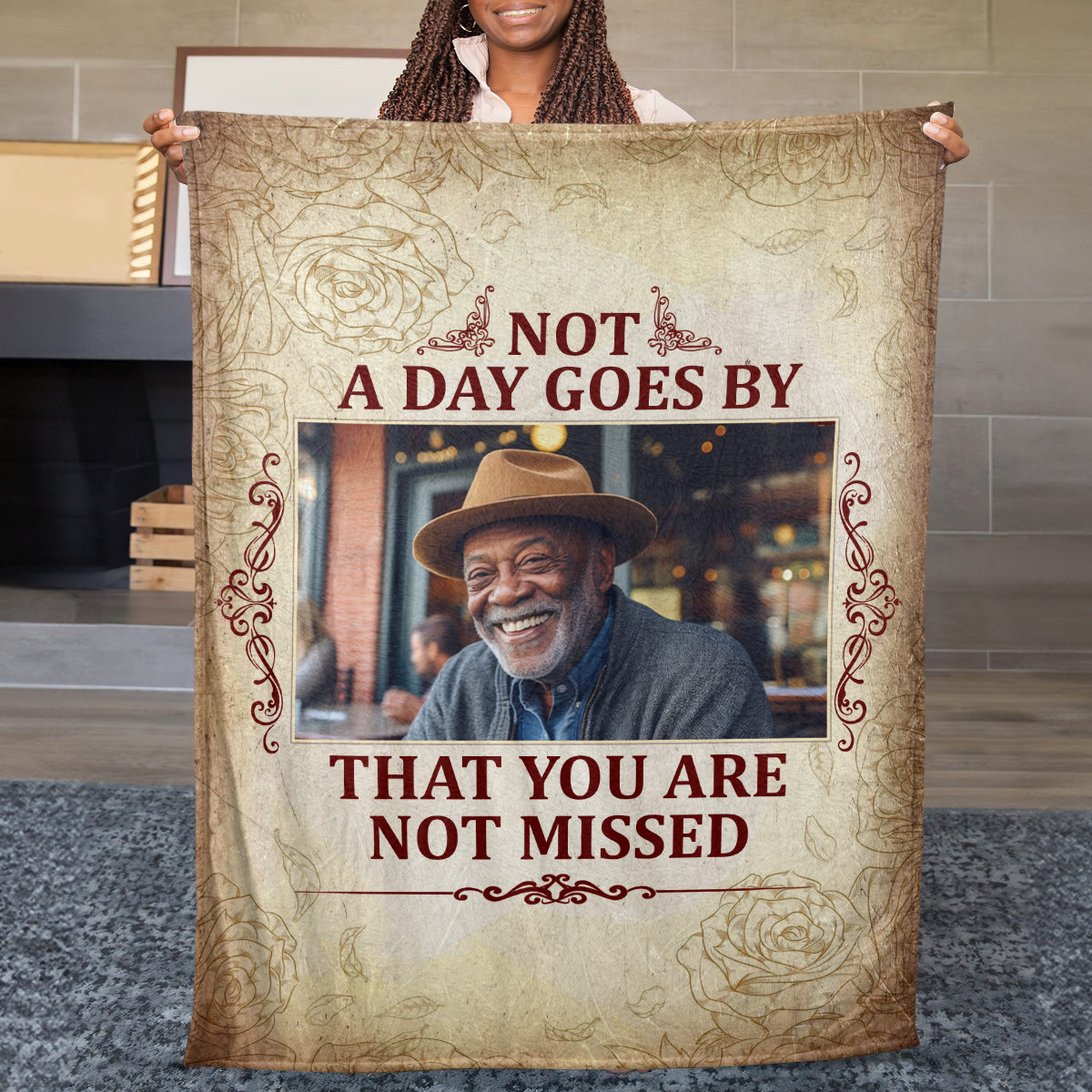 Not A Day Goes By That You Are Not Missed - Personalized Fleece Blanket