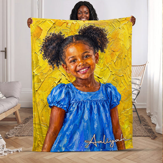 Custom Photo For Kid And Family - Personalized Fleece Blanket