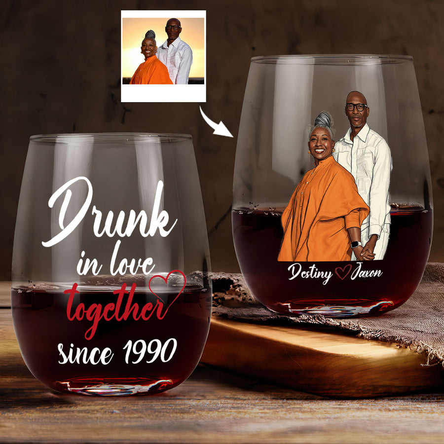 A Queen Was Born In October personalized stemless wine glass