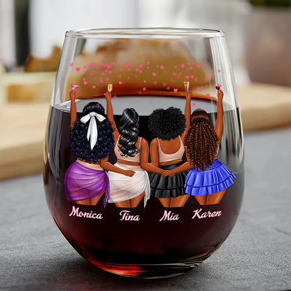 Hangovers Are Temporary Drunk Stories Are Forever - Personalized Stemless Wine Glass