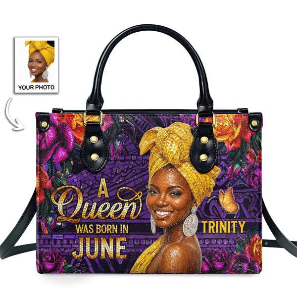A Beautiful Queen Premium Mosaic Version - Personalized Leather Handbag
