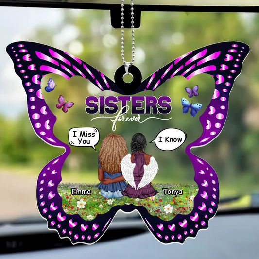 Sistas Forever I Miss You - Personalized 1-Side Car Acrylic Hanging Ornament