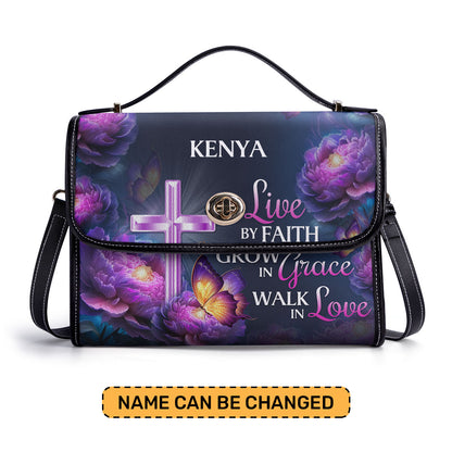 Live By Faith - Personalized Leather Satchel Bag STB31