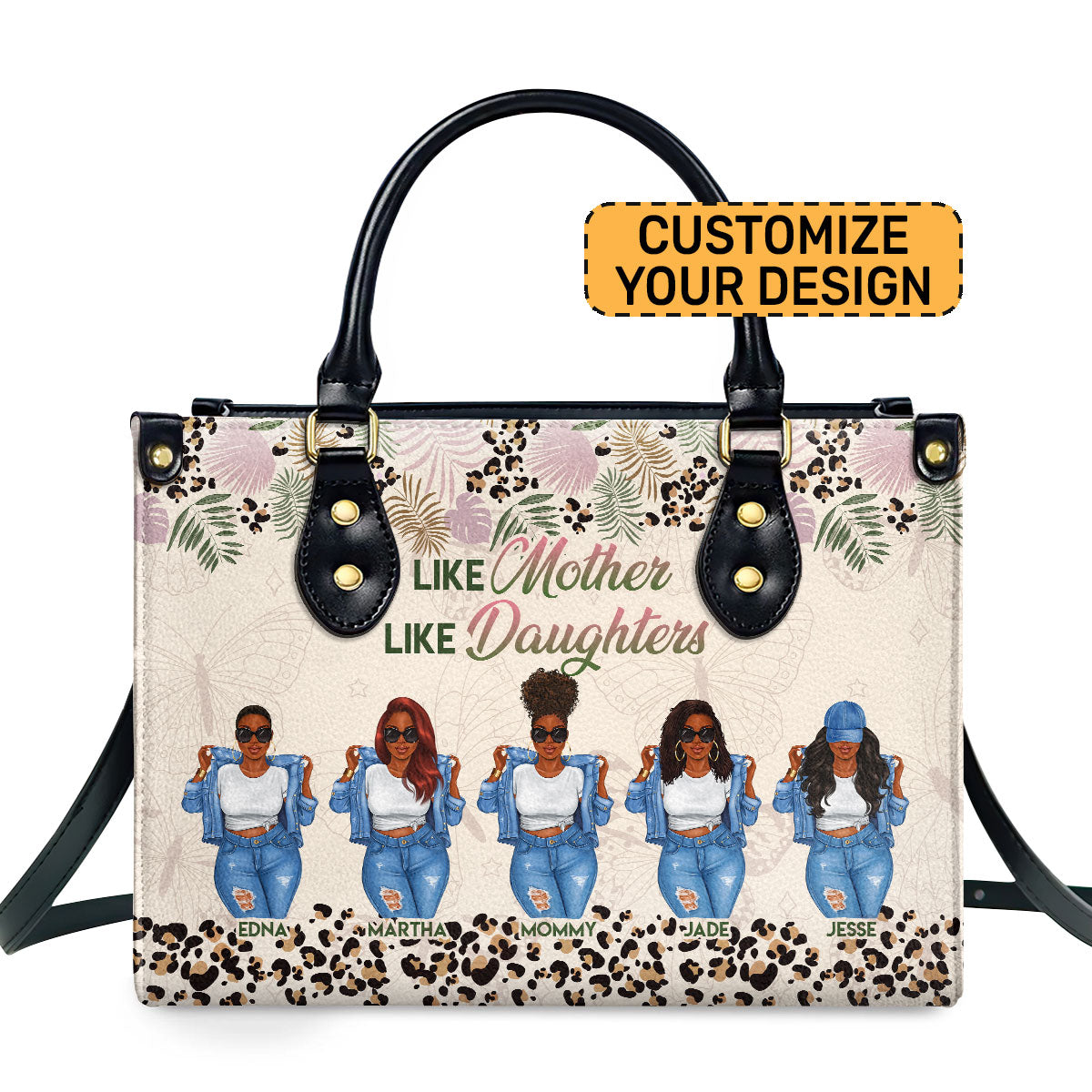 Like Mother Like Daughters - Personalized Leather Handbag SBLHBLN1401L