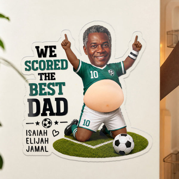 We Scored The Best Dad - Personalized Squishy Fridge Magnet