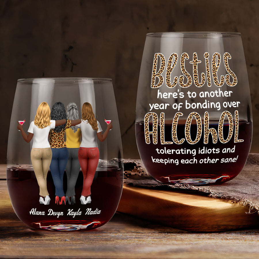 A Queen Was Born In October personalized stemless wine glass