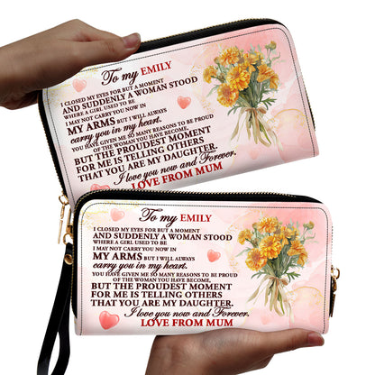 You Are My Daughter - Personalized Leather Clutch Purse SBCPLM2087M