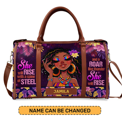 She Will Rise - Personalized Leather Duffle Bag SBDFLM1267L