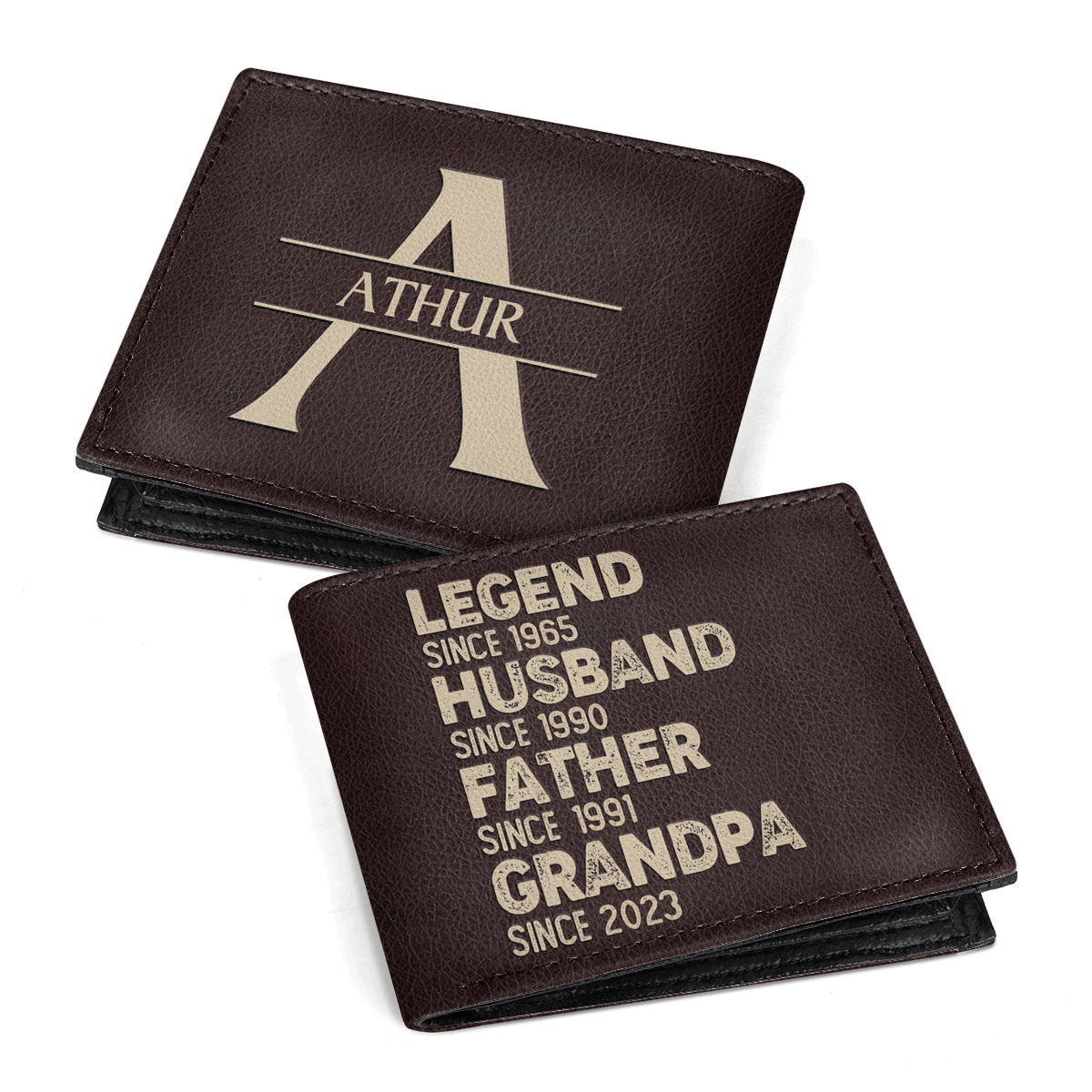 Legend Husband Father Grandpa - Personalized Leather Folded Wallet SBL ...