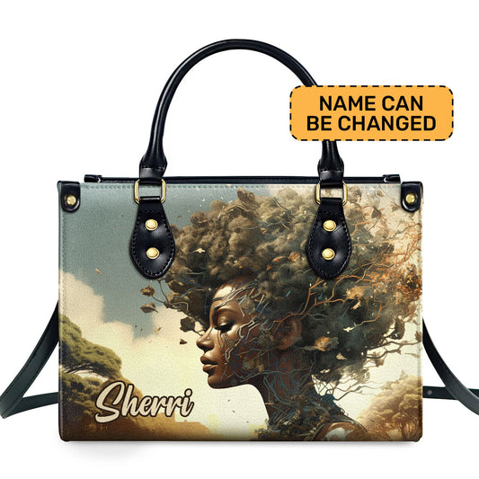 Rooted Radiance - Personalized Leather Handbag SB127