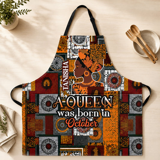 A Beautiful Queen - Personalized Apron With Pocket