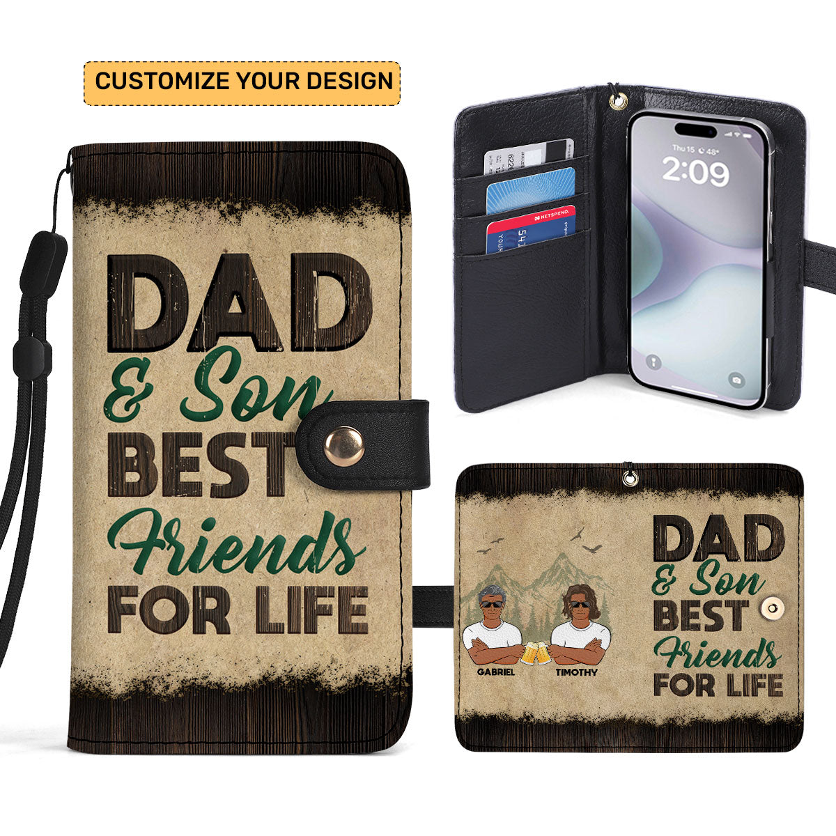 Dad And Son Best Friends For Life - Personalized Wallet Case SBWACLN1158D