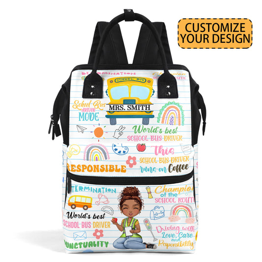 School Bus Driver - Personalized Duckbilled Backpack SBDBPLHA1564L