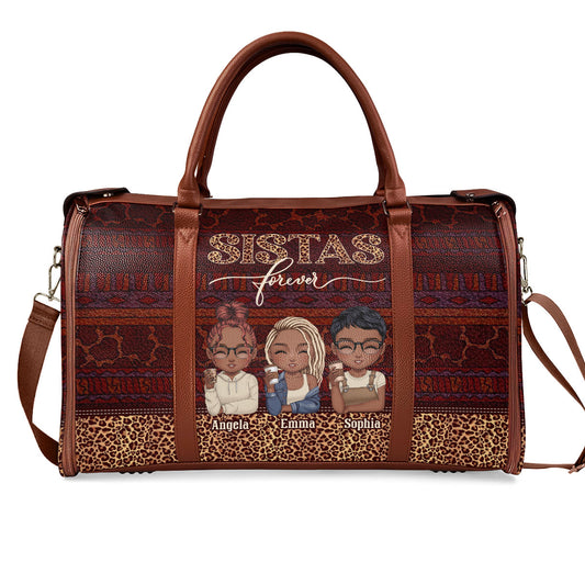 Sistas Forever - Personalized Leather Duffle Bag