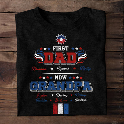 First Dad Now Grandpa Juneteenth Celebration - Personalized 2D Unisex T-shirt