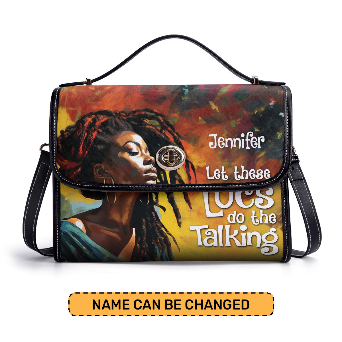 Let These Locs Do The Talking - Personalized Leather Satchel  STB07