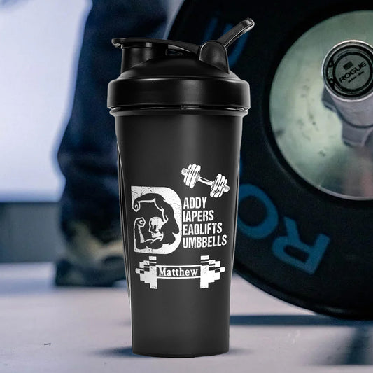Daddy Diapers Deadlifts Dumbbells - Personalized Blender Bottle