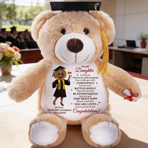 I Wish You Strength And Wisdom - Personalized Graduation Teddy Bear