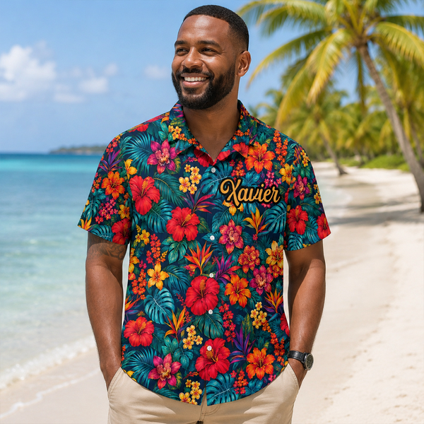 Tropical Floral - Personalized Hawaiian Shirt