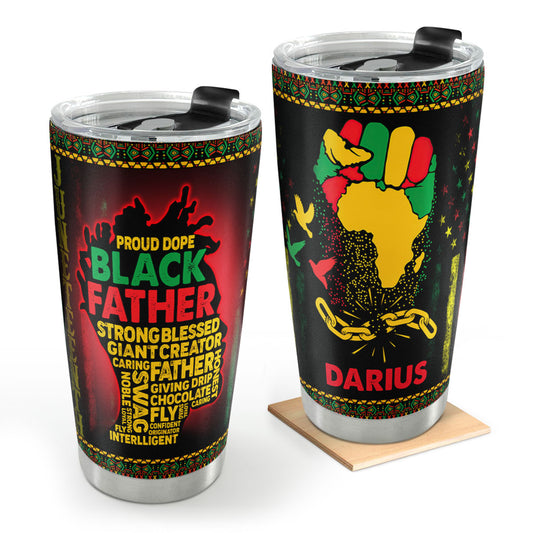 Proud Black Father - Personalized Stainless Steel Tumbler