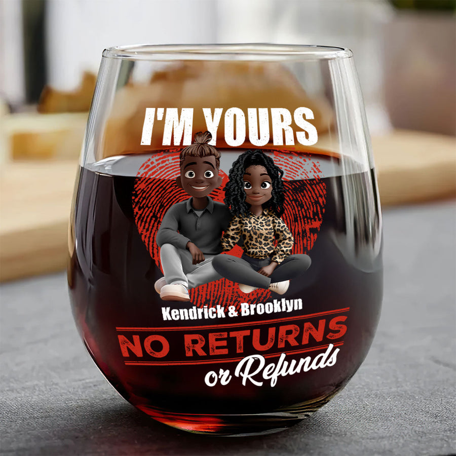 A Queen Was Born In October personalized stemless wine glass