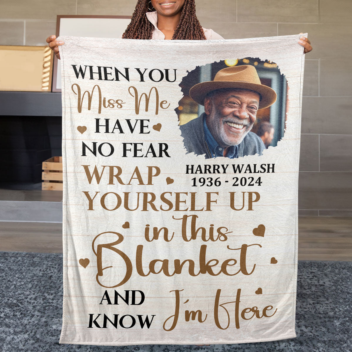 When You Miss Me Have No Fear - Personalized Fleece Blanket