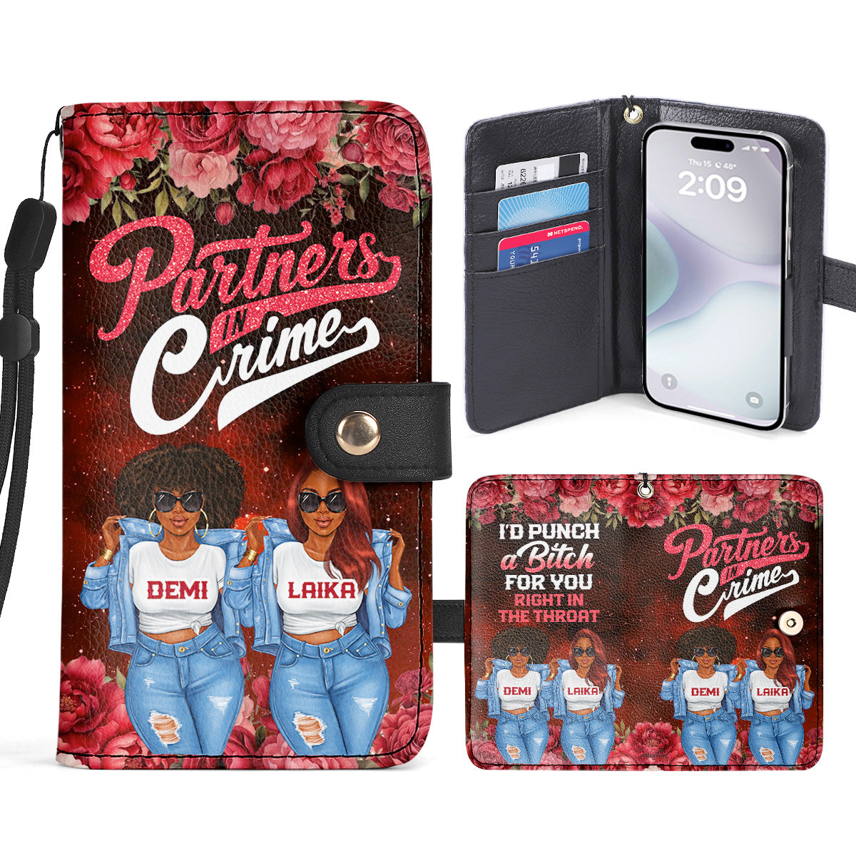 I Would Punch A Bitch For You Right In The Throat - Personalized Wallet Case