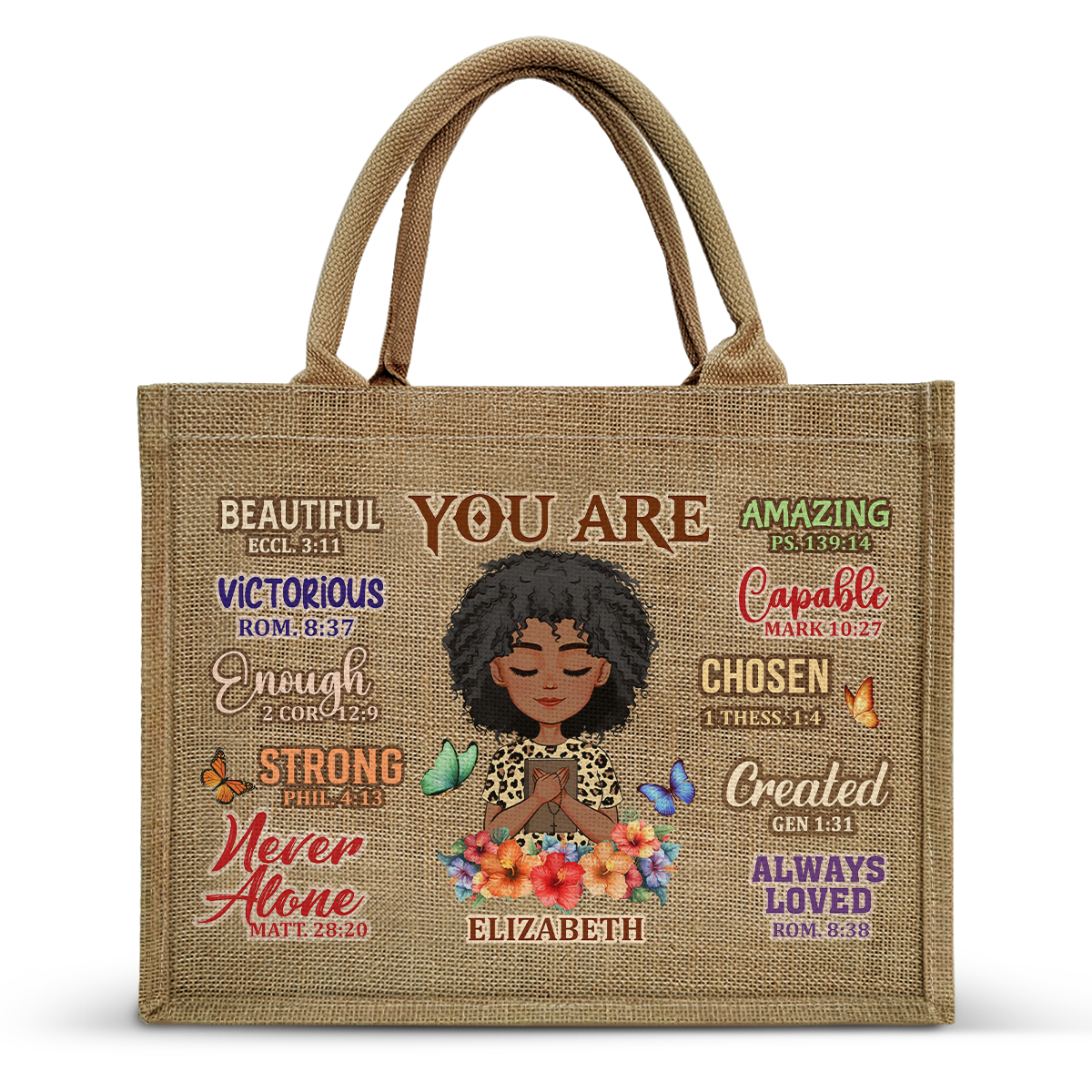 You Are - Personalized Jute Tote Bag