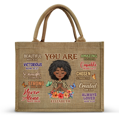 You Are - Personalized Jute Tote Bag