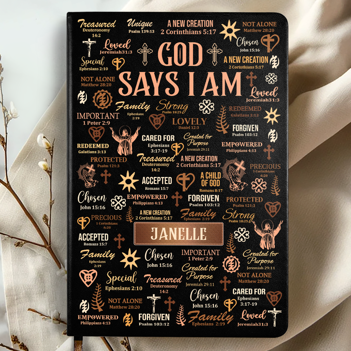 God Says I Am - Personalized Leather Cover Notebook