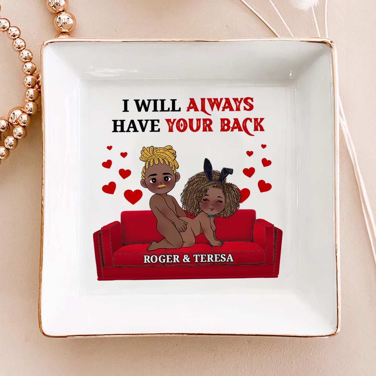 I Promise To Always Be By Your Side - Personalized Jewelry Dish