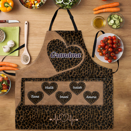 Grandma's Heart - Personalized Apron With Pocket