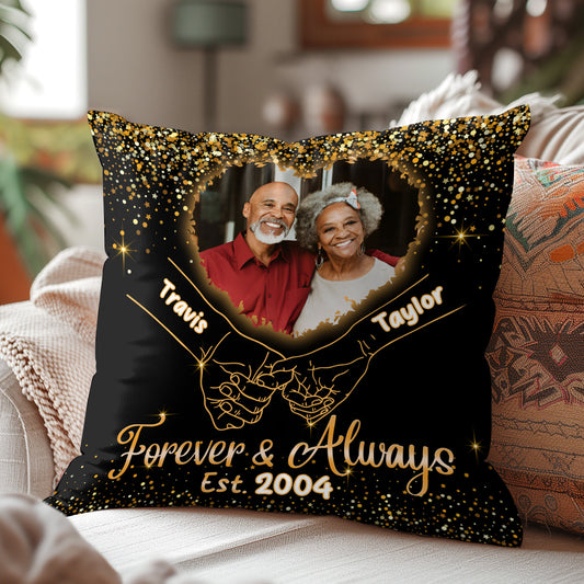 Forever And Always - Personalized Crystal Velvet Pillow