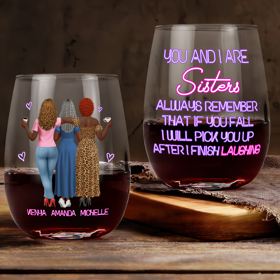 A Queen Was Born In October personalized stemless wine glass