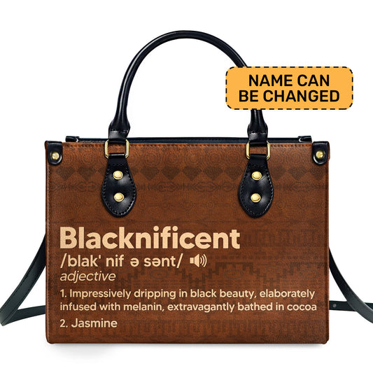 Blacknificient  - Personalized Leather Hand Bag STB108