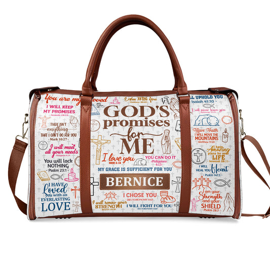 God Promises For Me - Personalized Leather Duffle Bag