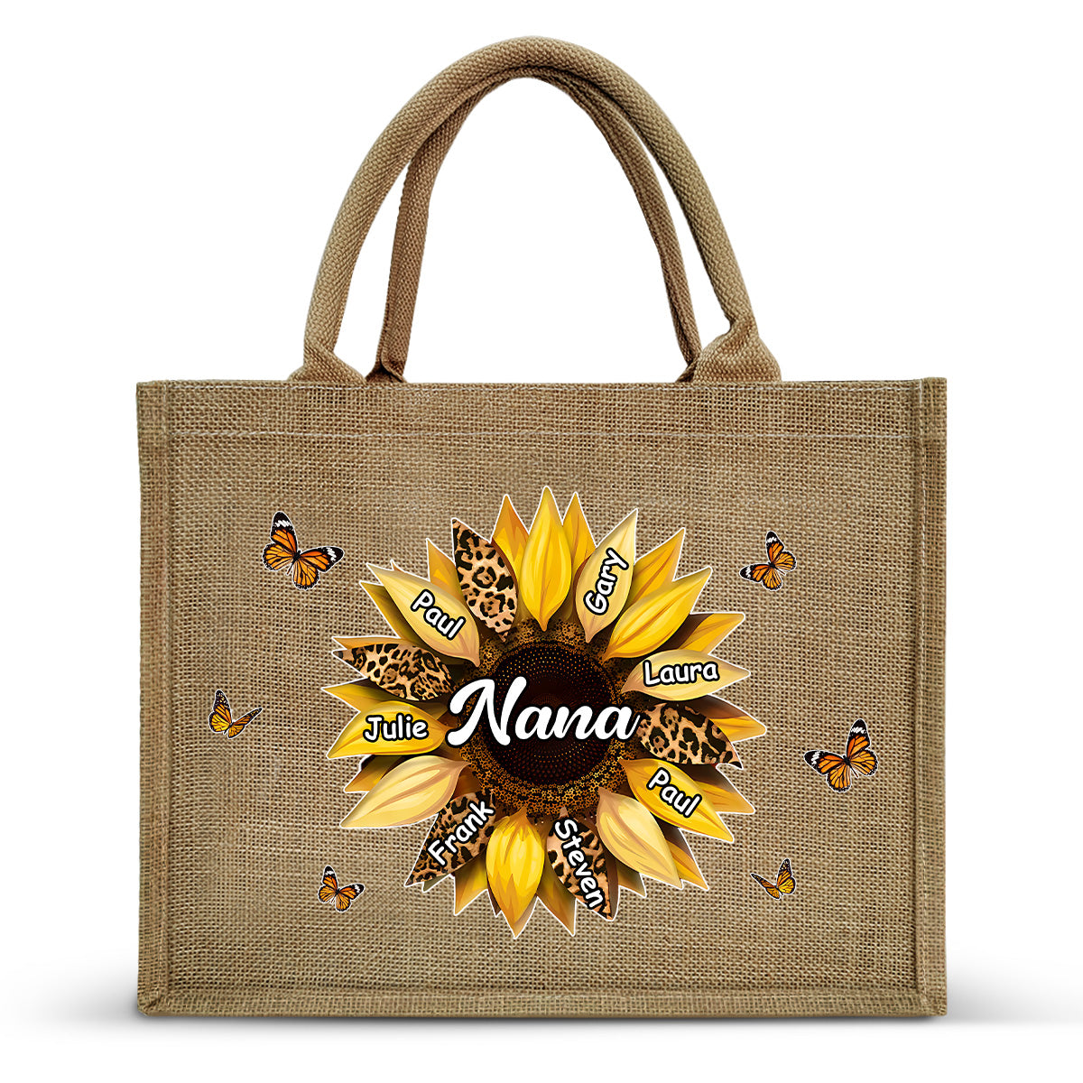 Blessed To Be Called Grandma - Personalized Jute Tote Bag