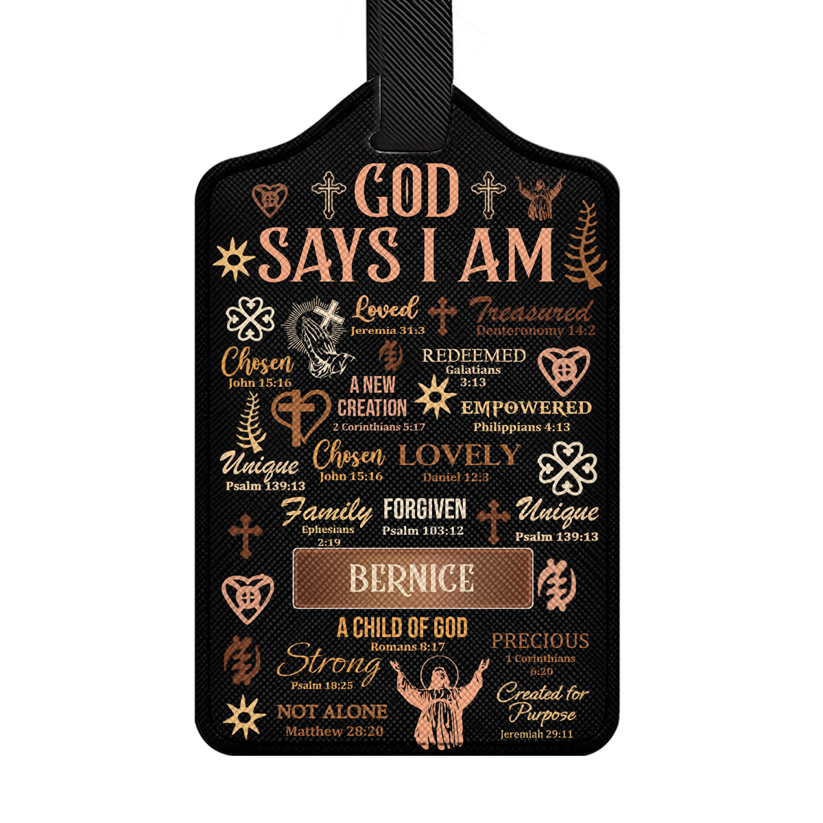 God Says I Am - Personalized Luggage Tag