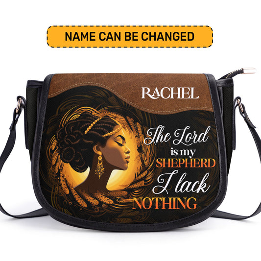 The Lord Is My Shepherd, I Lack Nothing - Personalized Leather Saddle Cross Body Bag SBLSDBPH1141M