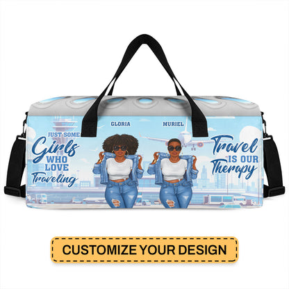 Just A Girl Who Loves Traveling - Personalized Minimalist Duffle Bag SBMDBN50