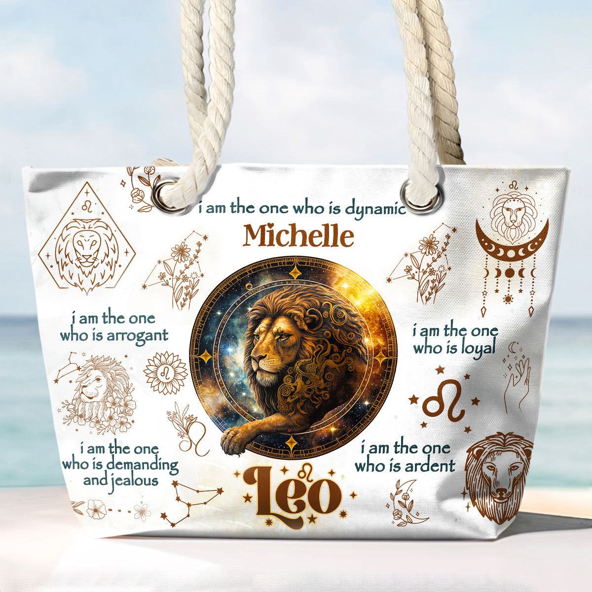 12 Zodiac Signs - Personalized Beach Bag