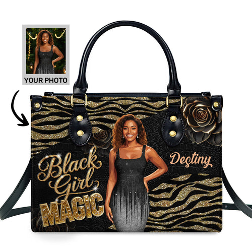Black Girl Magic - Personalized Leather Handbag