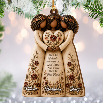 Always Connected By Heart - Personalized Wood Ornament Cutout & Print 1 Side